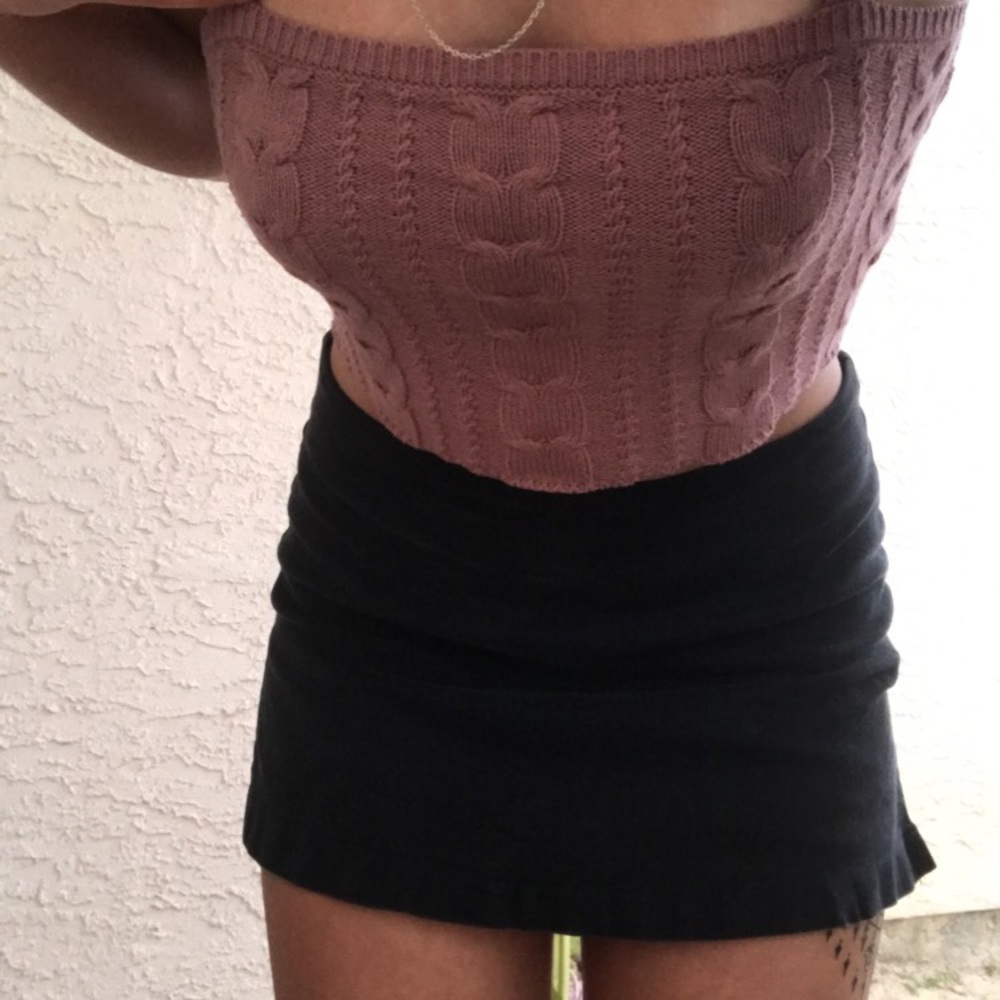 black mini skort